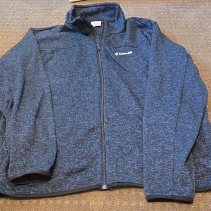 Men's Columbia Heather Blue Charcoal Full-Zip Jacket
